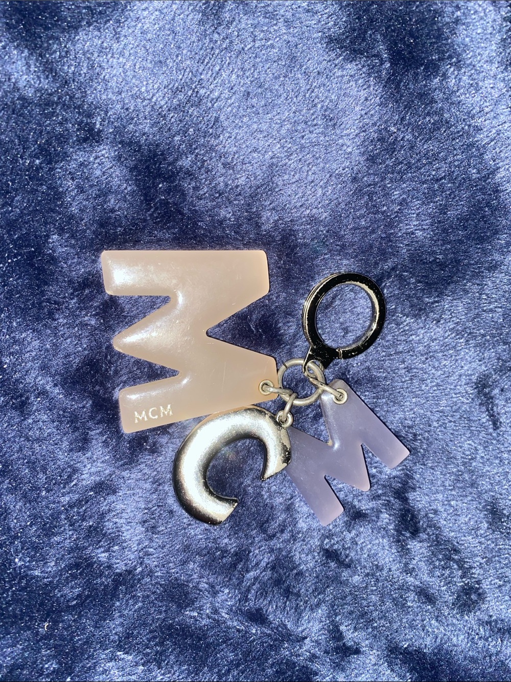 MCM Pink Gradient Acrylic Keychain with Silver 'C' Charm - Picture 6 of 6